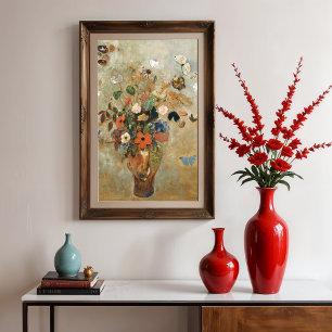 Póster Naturaleza muerta con flores de Odilon Redon.