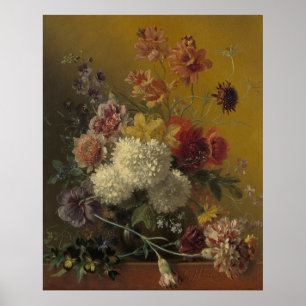 Póster Naturaleza muerta con flores – Elegante floral vin