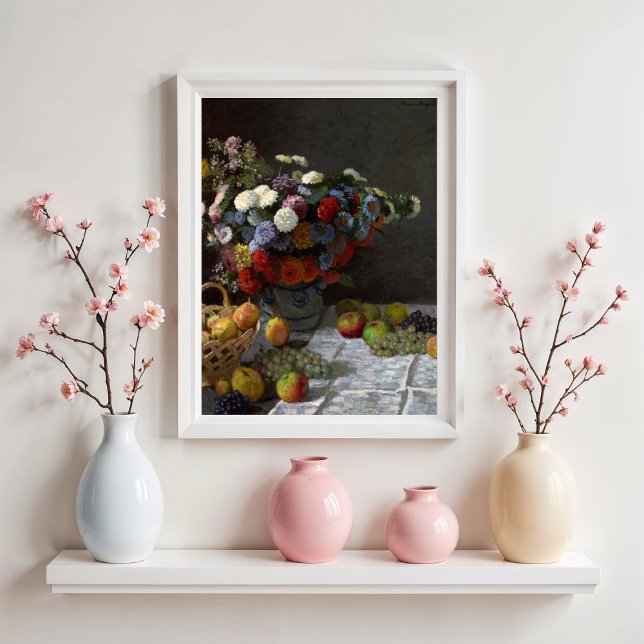 Póster Naturaleza muerta con flores y frutas de Claude Mo (Subido por el creador)