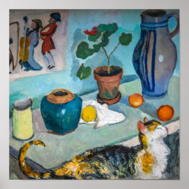 Póster Naturaleza muerta con gato | Auguste Macke |