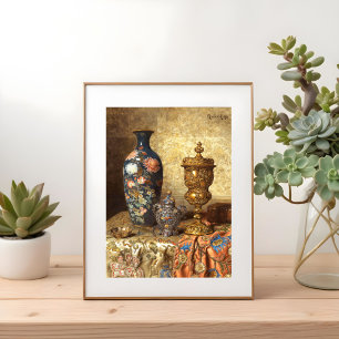Póster Naturaleza muerta con jarrón cloisonné,