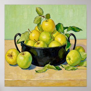 Póster Naturaleza muerta con manzanas según Van Gogh