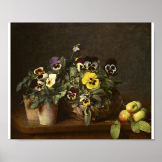 Póster Naturaleza muerta con pensamientos de Henri Fantin