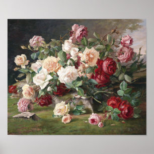 Póster Naturaleza muerta con rosas