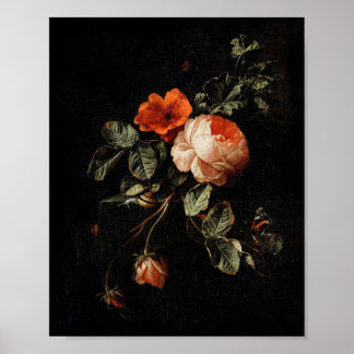 Póster Naturaleza muerta con rosas de Elias van den Broec