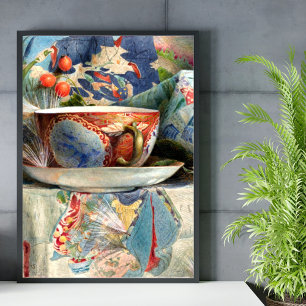 Póster Naturaleza muerta con taza de té por Samuel Colman