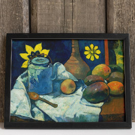 Póster Naturaleza muerta con tetera y frutas, Paul Gaugui