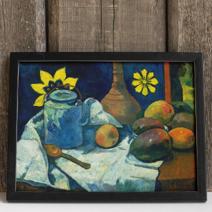 Póster Naturaleza muerta con tetera y frutas, Paul Gaugui