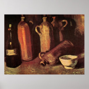 Póster Naturaleza muerta de 4 botellas de piedra por Vinc