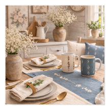 Naturaleza muerta de cocina de granja Mesa botánic