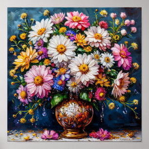Póster 🌼 Naturaleza Muerta de Flores Silvestres Botánica