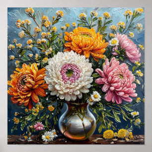 Póster 🌸 Naturaleza Muerta de Flores Silvestres Pradera 
