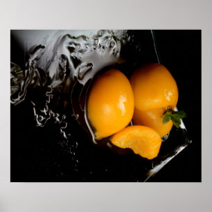 Póster naturaleza muerta de frutas cartel negro