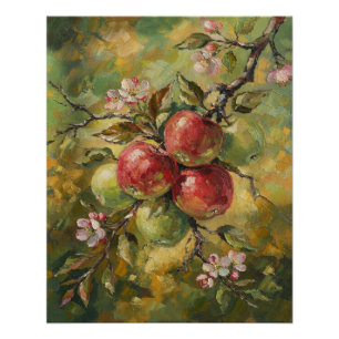 Póster Naturaleza Muerta de Manzana Vintage