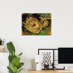 Póster Naturaleza muerta Dos girasoles cortados por Vince