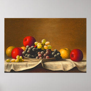 Póster Naturaleza muerta, manzanas, uvas, Barton Stone Ha