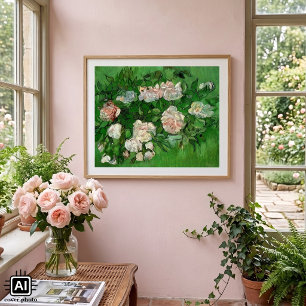 Póster Naturaleza muerta: Rosas rosadas de Vincent van Go