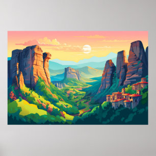 Póster Naturaleza panorámica del valle del monte