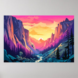 Póster Naturaleza panorámica del valle del monte