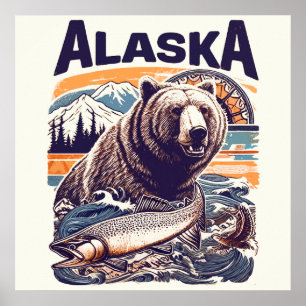 Póster Naturaleza retro alaska
