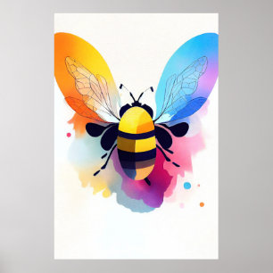 Póster Naturaleza salvaje de Bee Color animal Pintura de