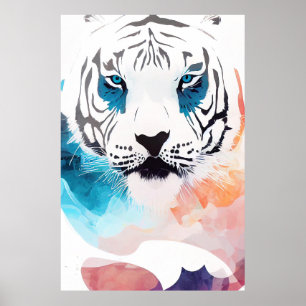 Póster Naturaleza salvaje del tigre blanco Colores animal