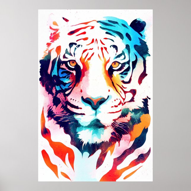 Póster Naturaleza salvaje del tigre Color de los animales (Frente)