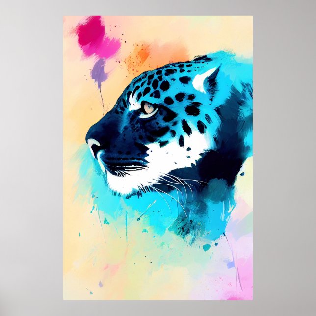 Póster Naturaleza salvaje Jaguar Color animal Pintura de  (Frente)