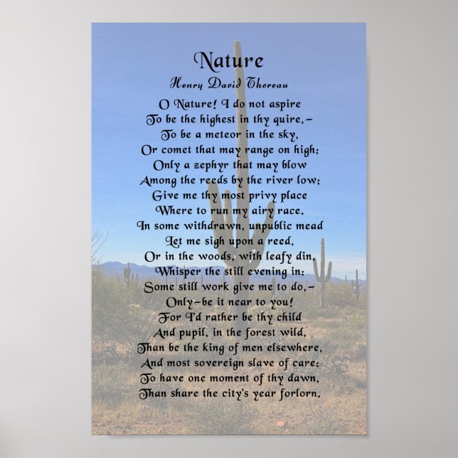 Póster Naturaleza, Thoreau (Frente)