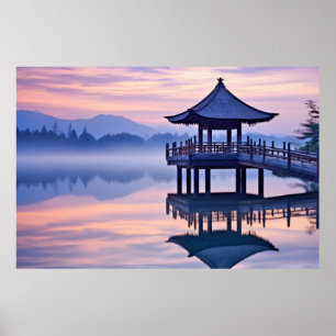 Póster Naturaleza tranquila del lago Dusk
