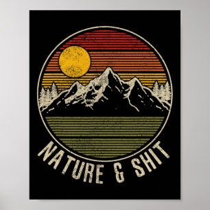 Póster Naturaleza Y - Divertidas Montañas Vintage Senderi