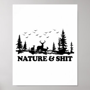 Póster Naturaleza y divertido campamento de lago cabaña s