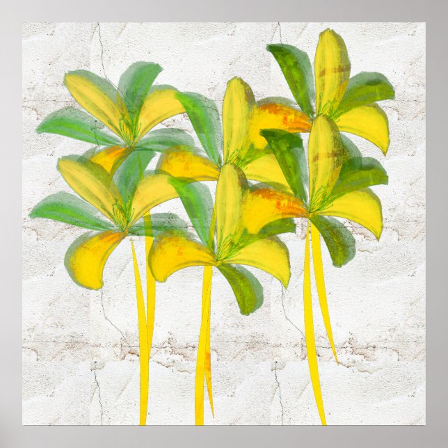 Póster Naturals Watercolor Lilies Rustic (Frente)