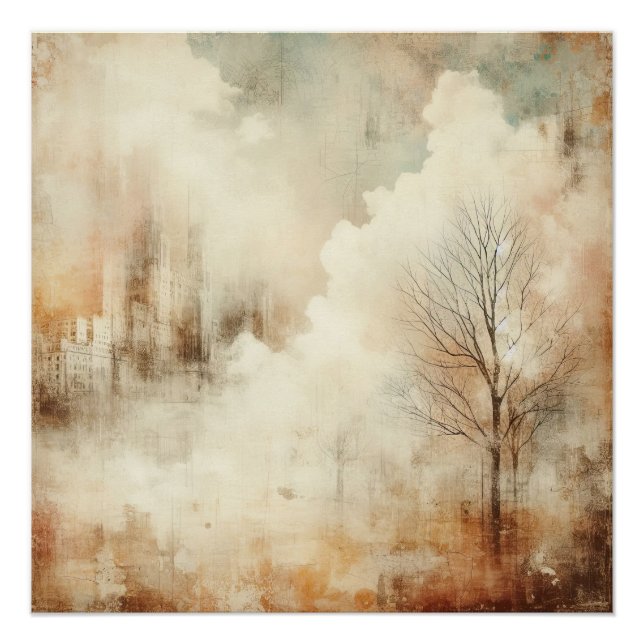 Póster Nature In A City Scape Old Photo Graphic Design (Anverso)