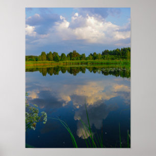 Póster Nature Landscape Lake Scenery Belarus Poster