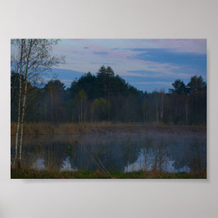 Póster Nature Landscape Rural Scenery Lake Fog