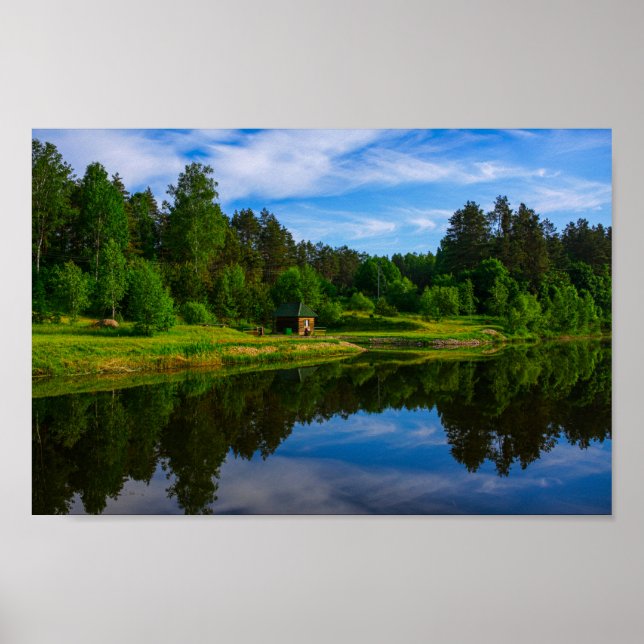 Póster Nature Landscape Scenery Lake Sky Belarus (Frente)