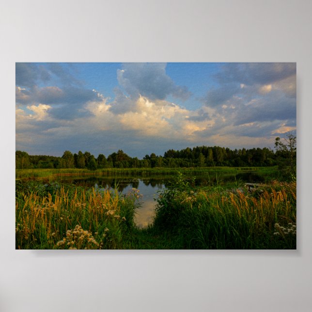 Póster Nature Scenery Landscape Lake Belarus Poster (Frente)