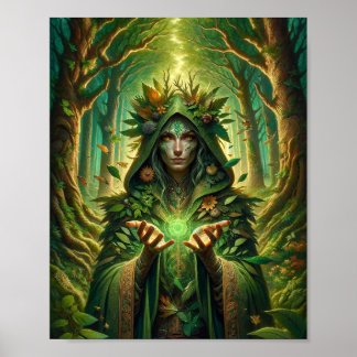 Póster Naturmagierin: Verbindung zur Erde