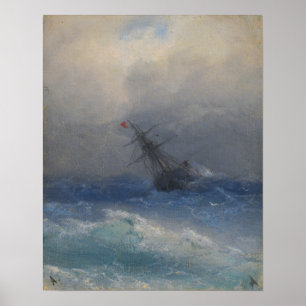 Póster Naufragio de Aivazovsky