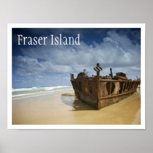 Póster Naufragio de S.S. Maheno, isla Fraser