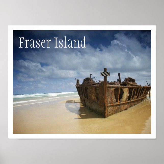 Póster Naufragio de S.S. Maheno, isla Fraser (Frente)