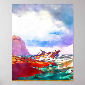 Póster Naufragio en la costa de Noruega