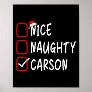 Póster Naughan Carson Navidades de nombres personalizados