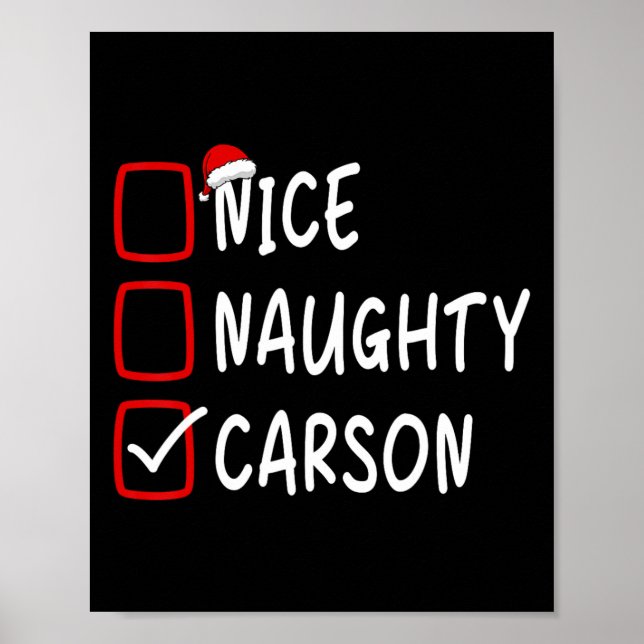 Póster Naughan Carson Navidades de nombres personalizados (Frente)
