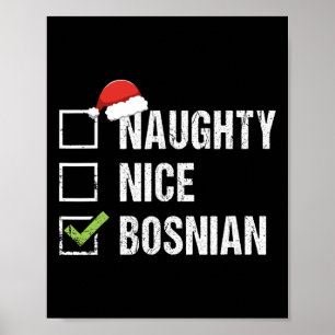 Póster Naughan Niza Bosnian Santa Hat Navidades Gift 1