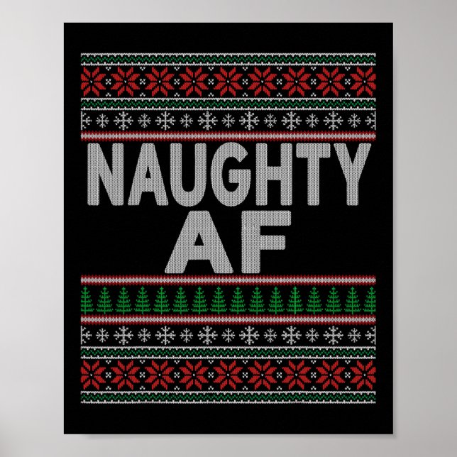 Póster Naughty Af Ugly Navidades Sweater S For Couples (Frente)