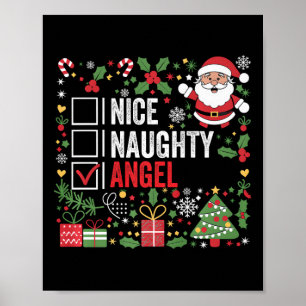 Póster Naughty Angel Funny Navidades Santa Claus