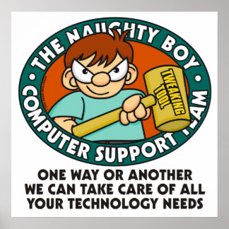 Póster Naughty Boy Computer Tech Poster