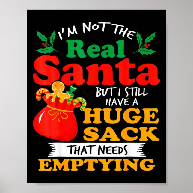 Póster Naughty Christmas For Men Huge Package Sack Dirty  (Frente)